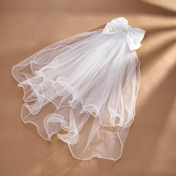 ? Women White Bow Clip Bachelorette Party Clip Decorations Pearl Accessories main image 5